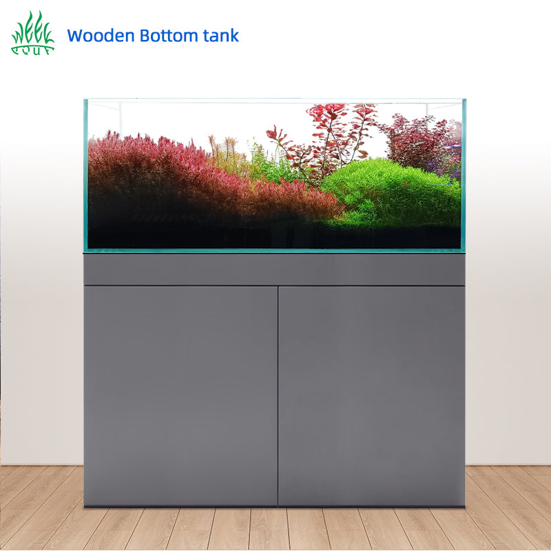 Week Aqua gray natural wood aquarium stand — manufacturer gallery image 1